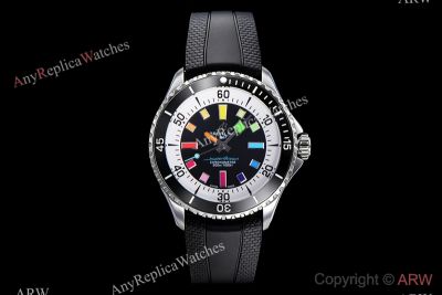 BLS Factory Breitling Superocean Cal.17 Movement 42mm Super Lume Rainbow Markers Ceramic Bezel Watch